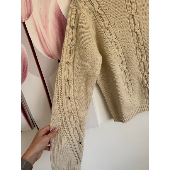 Zadig & Voltaire Defile Morley Cable Knit Cream Sweater NWT Small - Picture 11 of 12